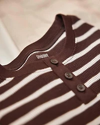 Kids Striped Snug Fit Thermal Henley Pajamas - Gymmies