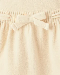 Baby Girls Embroidered Floral Ruffle Sweater Dress