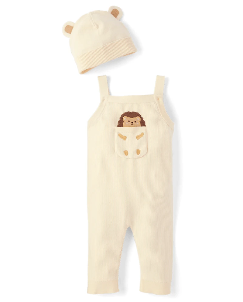Baby Hedgehog Sweater Overalls 2-Piece Outfit Set - Homegrown by Gymboree