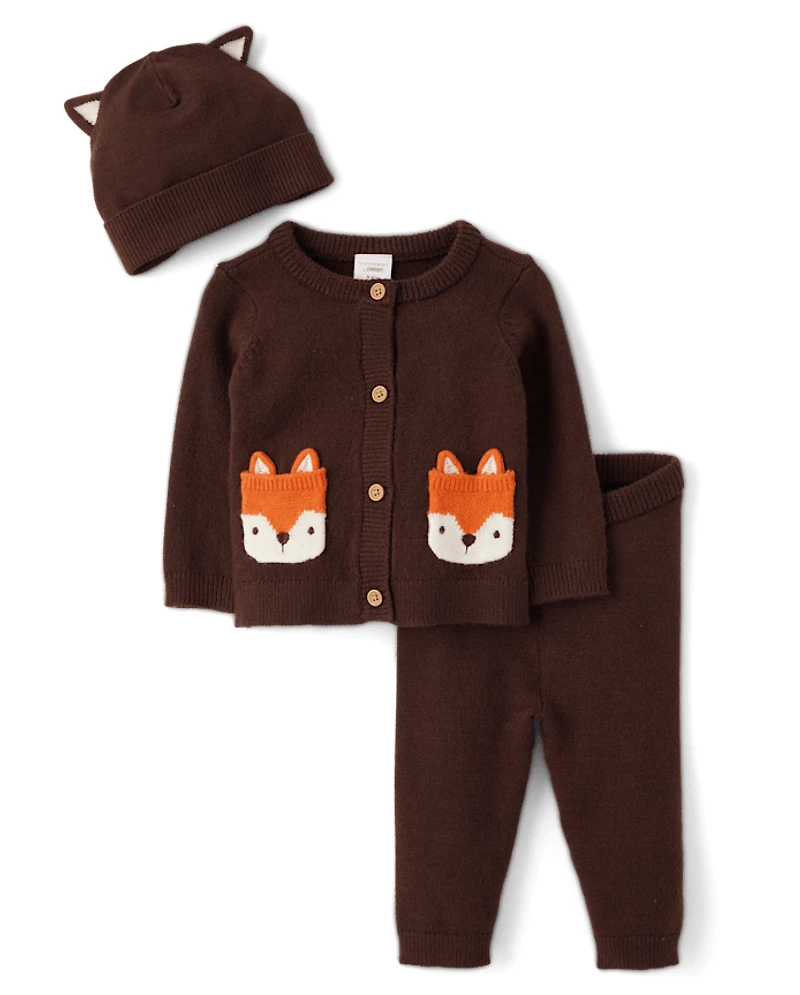 Baby Fox Sweater Cardigan 3-Piece Outfit Set - Homegrown by Gymboree