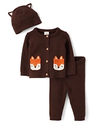 Baby Fox Sweater Cardigan 3-Piece Outfit Set - Homegrown by Gymboree
