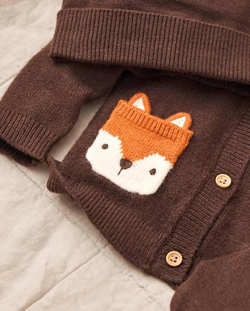 Baby Fox Sweater Cardigan 3-Piece Outfit Set - Homegrown by Gymboree