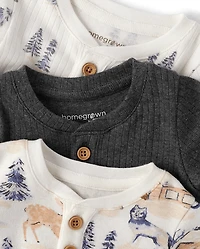 Baby Boys Forest Henley Bodysuit 3-Pack - Homegrown by Gymboree