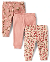 Baby Girls Floral Ruffle Leggings 3-Pack - Homegrown by Gymboree