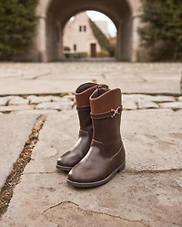 Bottes hautes à boucle contrastée pour filles - Little Essentials