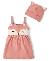 Girls Fox Sweater Jumper 2-Piece Outfit Set - Homegrown by Gymboree