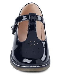 Girls Perforated T-Strap Mary Jane Shoes - Campus Cuties