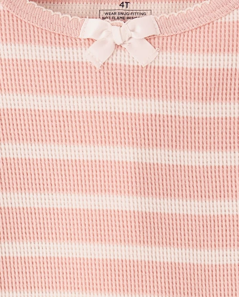 Girls Striped Snug Fit Thermal Pajamas - Gymmies