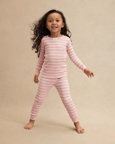 Girls Striped Snug Fit Thermal Pajamas - Gymmies
