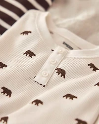 Kids Bear Snug Fit Thermal Henley Pajamas - Gymmies