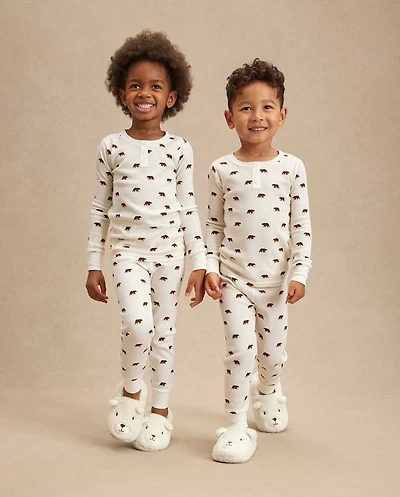 Kids Bear Snug Fit Thermal Henley Pajamas - Gymmies