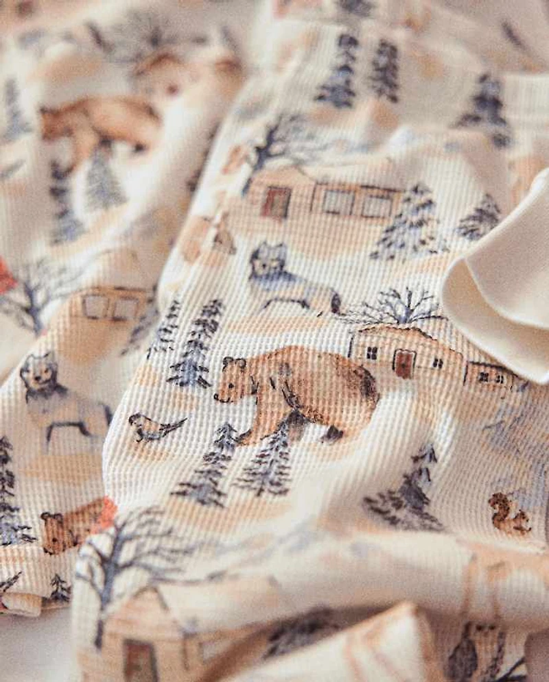 Pyjama Henley thermique ajusté motif animaux de la forêt pour enfants - Gymmies