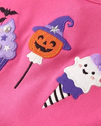 Girls Embroidered Halloween Dessert Top