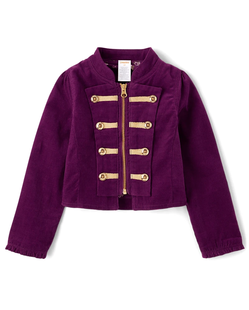 Girls Button Corduroy Band Jacket - Magical Meadows