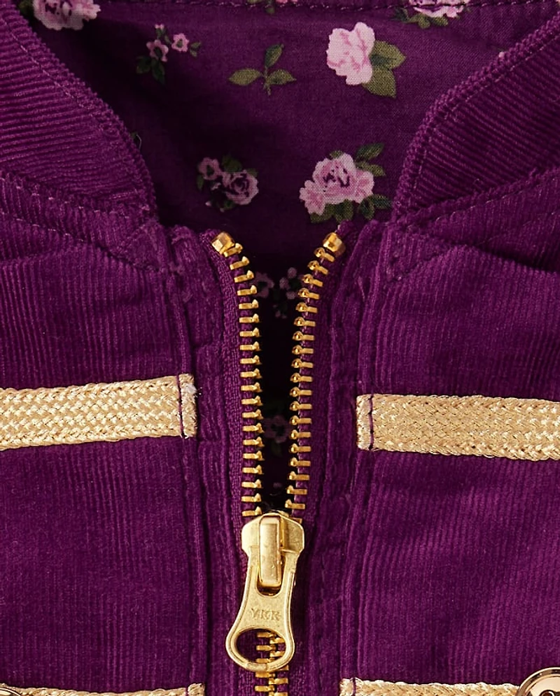 Girls Button Corduroy Band Jacket - Magical Meadows