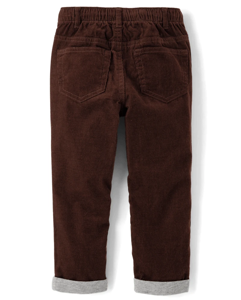 Boys Corduroy Pull On Roll Cuff Pants