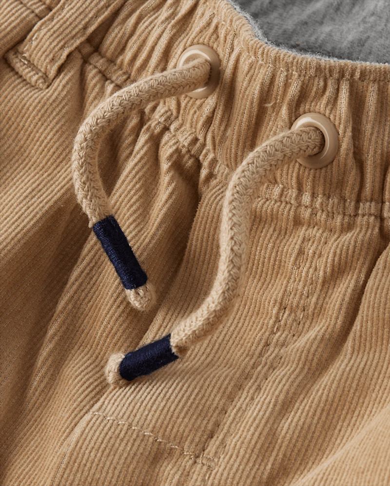Boys Corduroy Pull On Roll Cuff Pants