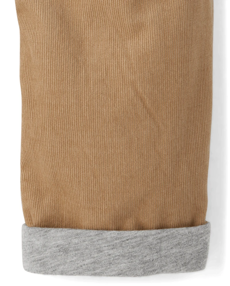 Boys Corduroy Pull On Roll Cuff Pants
