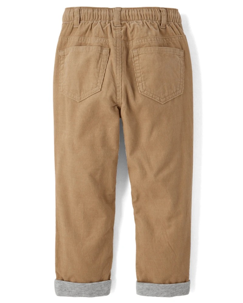 Boys Corduroy Pull On Roll Cuff Pants