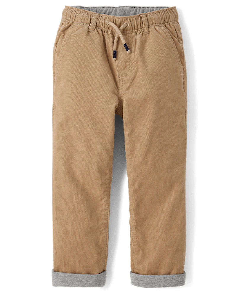 Boys Corduroy Pull On Roll Cuff Pants