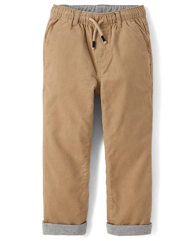 Pantalon en velours côtelé à revers pour garçon