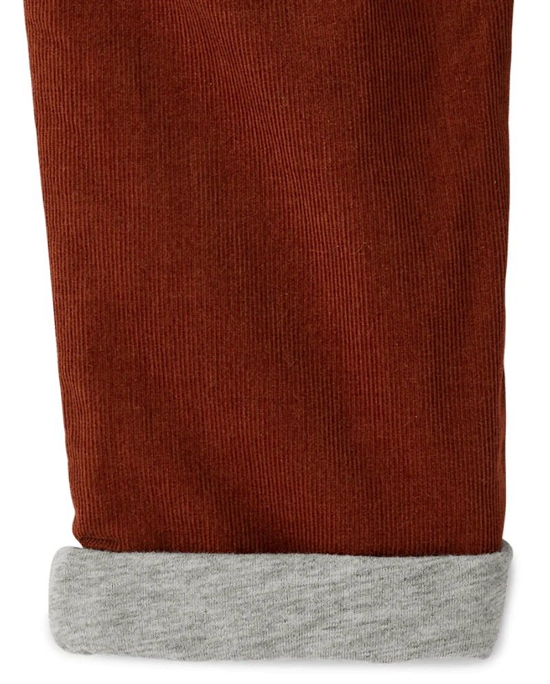 Boys Corduroy Pull On Roll Cuff Pants