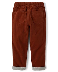 Boys Corduroy Pull On Roll Cuff Pants