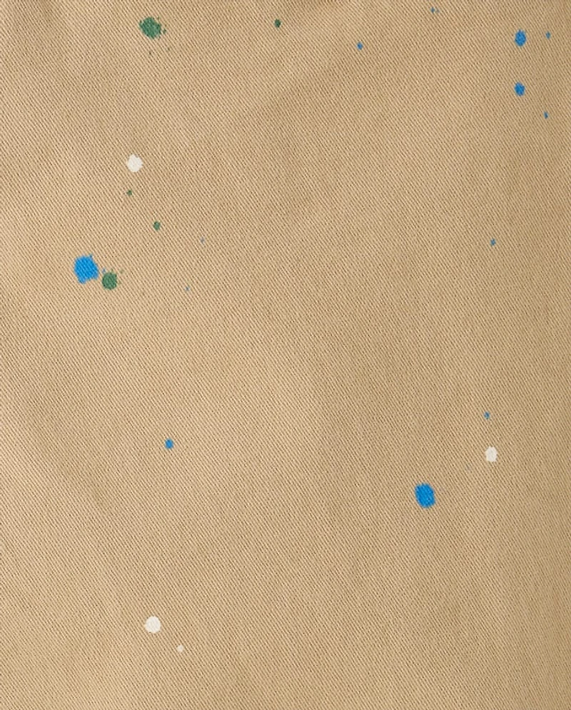 Kids Paint Splatter Relaxed Chino Pants - Campus Cuties