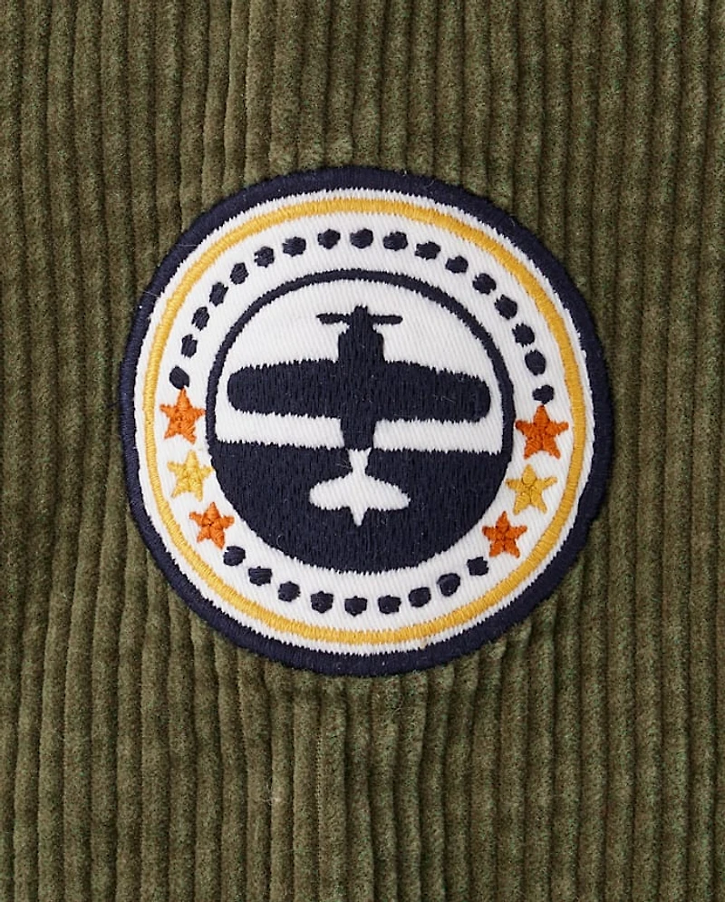 Boys Embroidered Aviator Patch Corduroy Jacket - Highland Hills