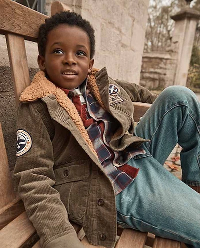 Boys Embroidered Aviator Patch Corduroy Jacket - Highland Hills