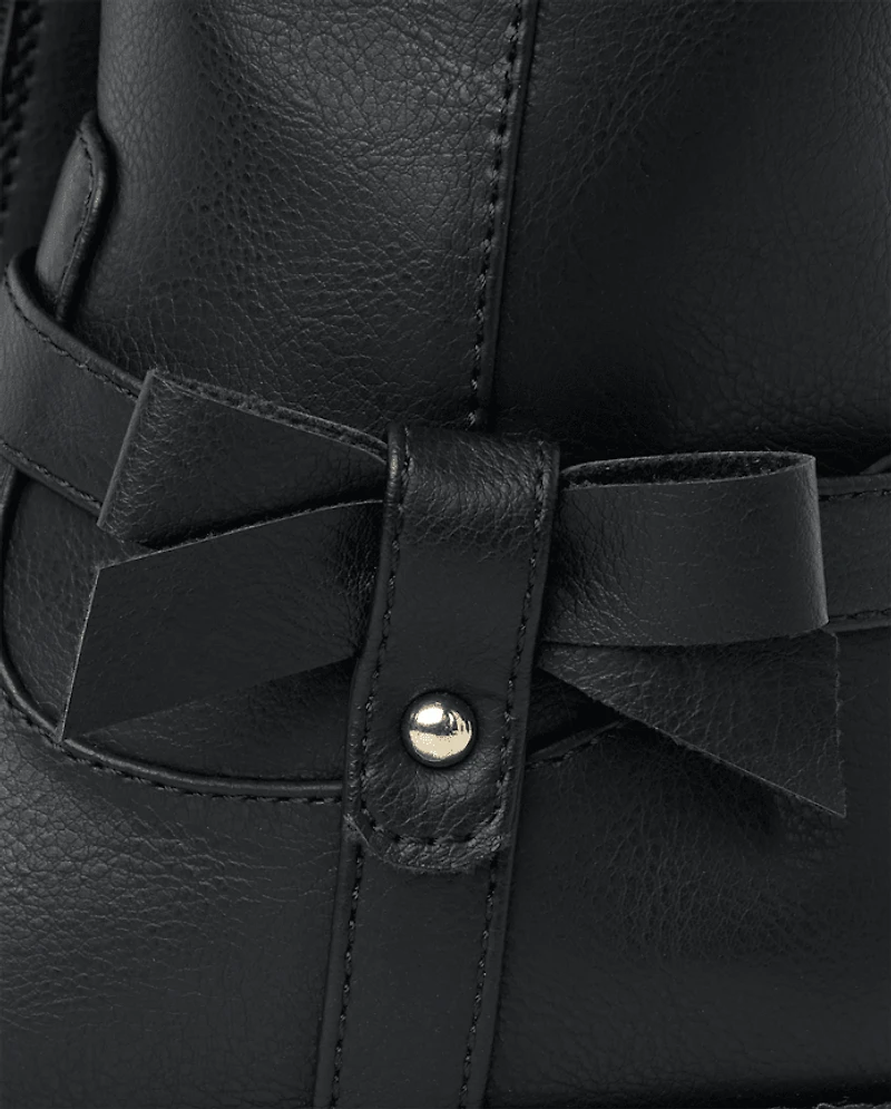 Girls Bow Tall Boots - Little Essentials