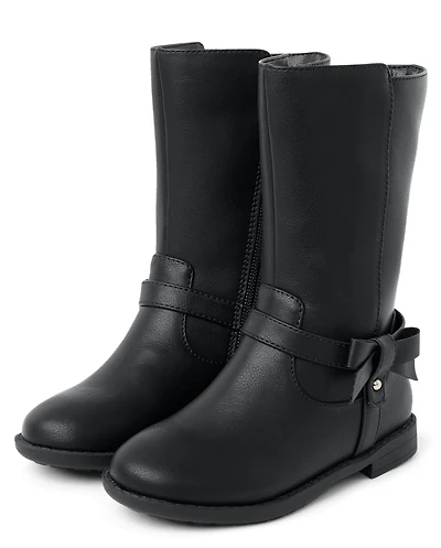 Girls Bow Tall Boots - Little Essentials