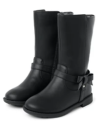 Girls Bow Tall Boots - Little Essentials