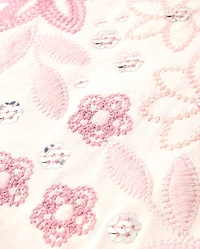 Girls Embroidered Sequin Ruffle Tiered Dress - On Pointe