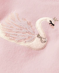 Girls Sequin Swan Sweater - On Pointe