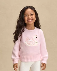 Girls Sequin Swan Sweater - On Pointe