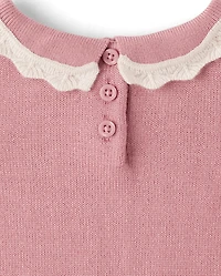 Girls Peter Pan Crochet Sweater - On Pointe