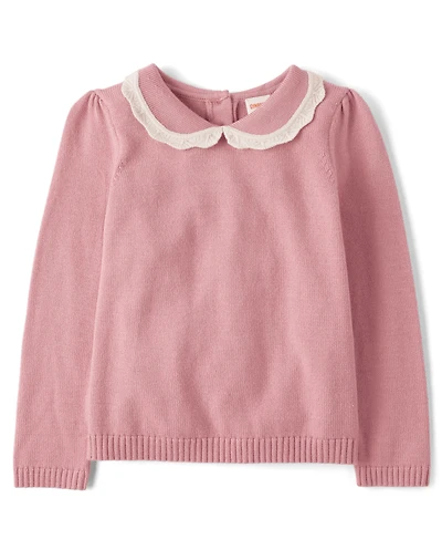 Girls Peter Pan Crochet Sweater - On Pointe