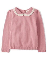 Girls Peter Pan Crochet Sweater - On Pointe