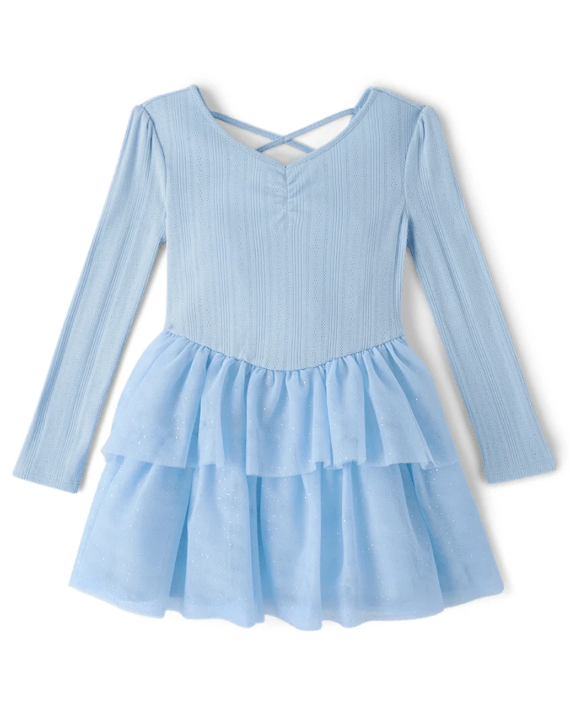 Girls Glitter Tiered Tutu Dress