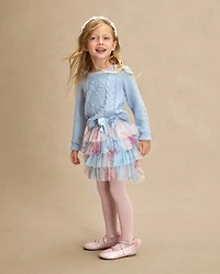 Girls Floral Tiered Mesh Tutu Skirt - On Pointe