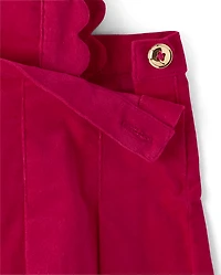 Pull en velours côtelé festonné pour fille - Mon Cheri