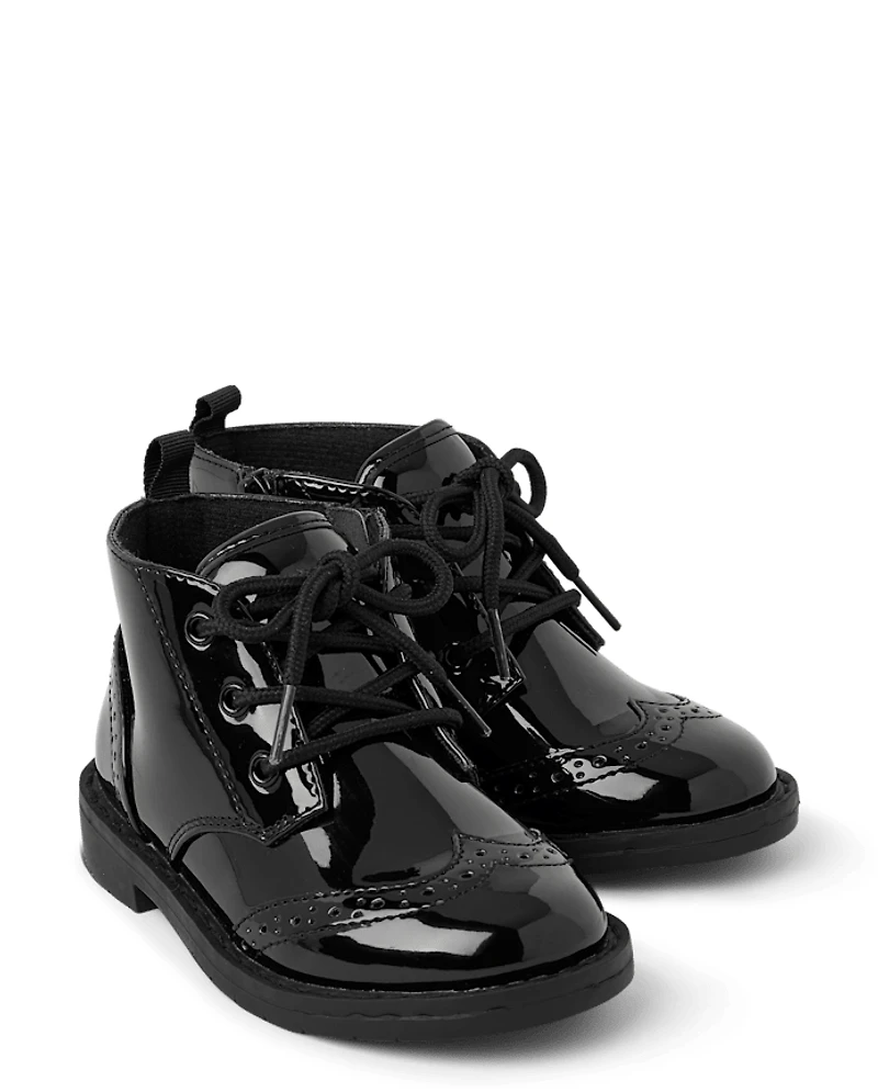 Boys Lace Up Boots - Royal Christmas