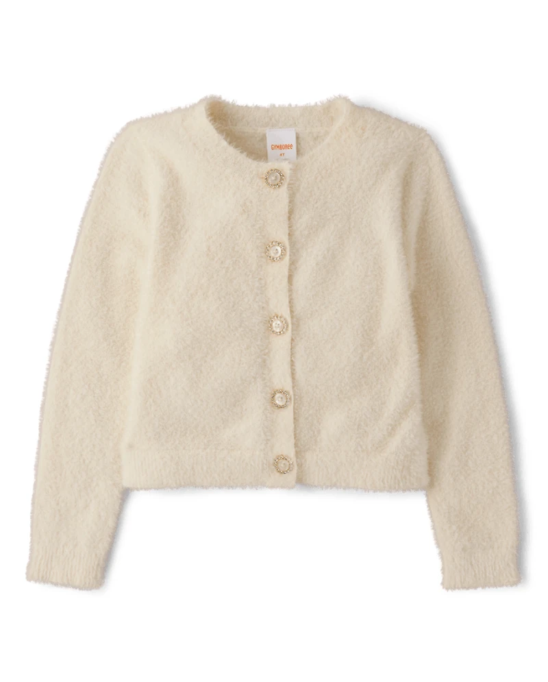 Gilet à cils orné pour fille - Petit Paris