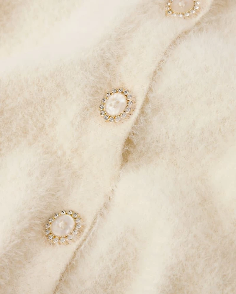 Girls Embellished Eyelash Cardigan - Petit Paris