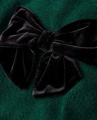 Girls Oversized Bow Sweater - Royal Christmas