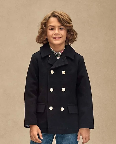 Boys Peacoat - Royal Christmas