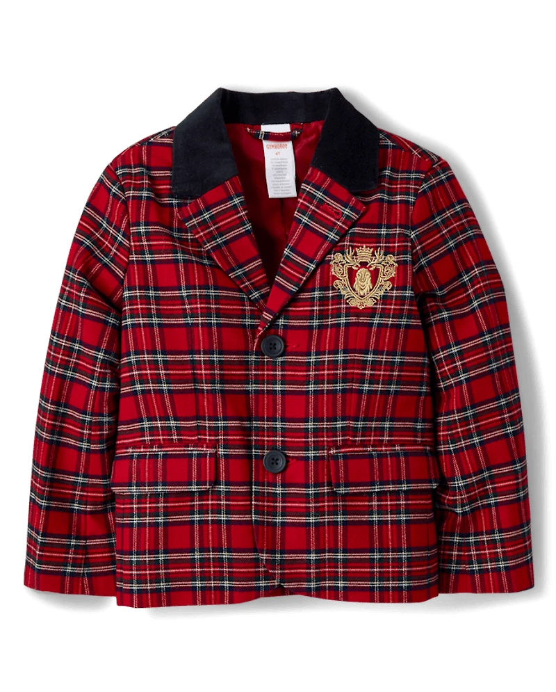 Boys Plaid Blazer - Royal Christmas