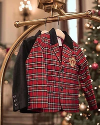 Boys Plaid Blazer - Royal Christmas