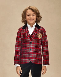 Boys Plaid Blazer - Royal Christmas